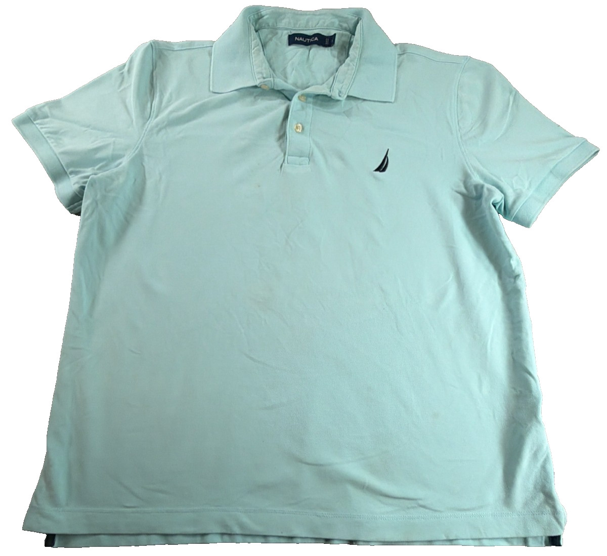 Nautica Performance Deck Shirt Polo Mens Large Mint Green Classic Fit Outdoor