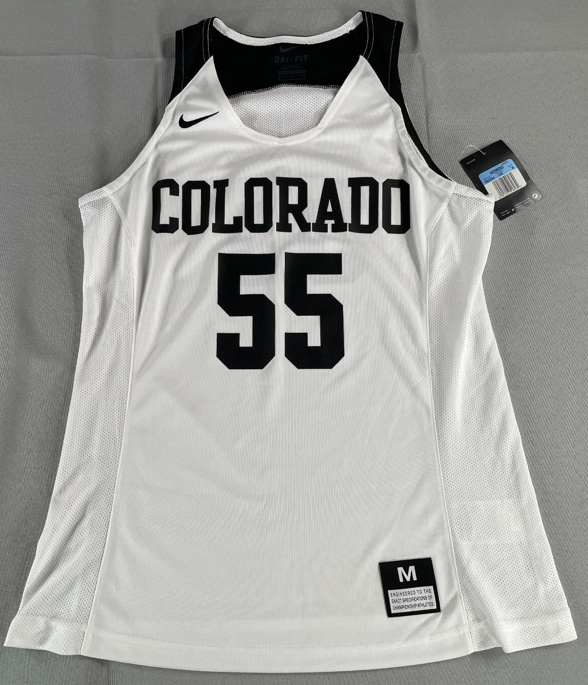 Nike Dri-Fit Colorado Buffaloes 55 Basketball Jersey M White Black NCAA Womens N