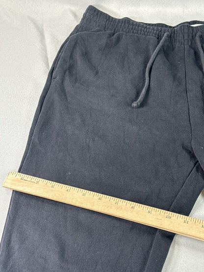 Abercrombie Fitch Joggers L Black Cotton Blend Fleece Elastic Waist Unisex