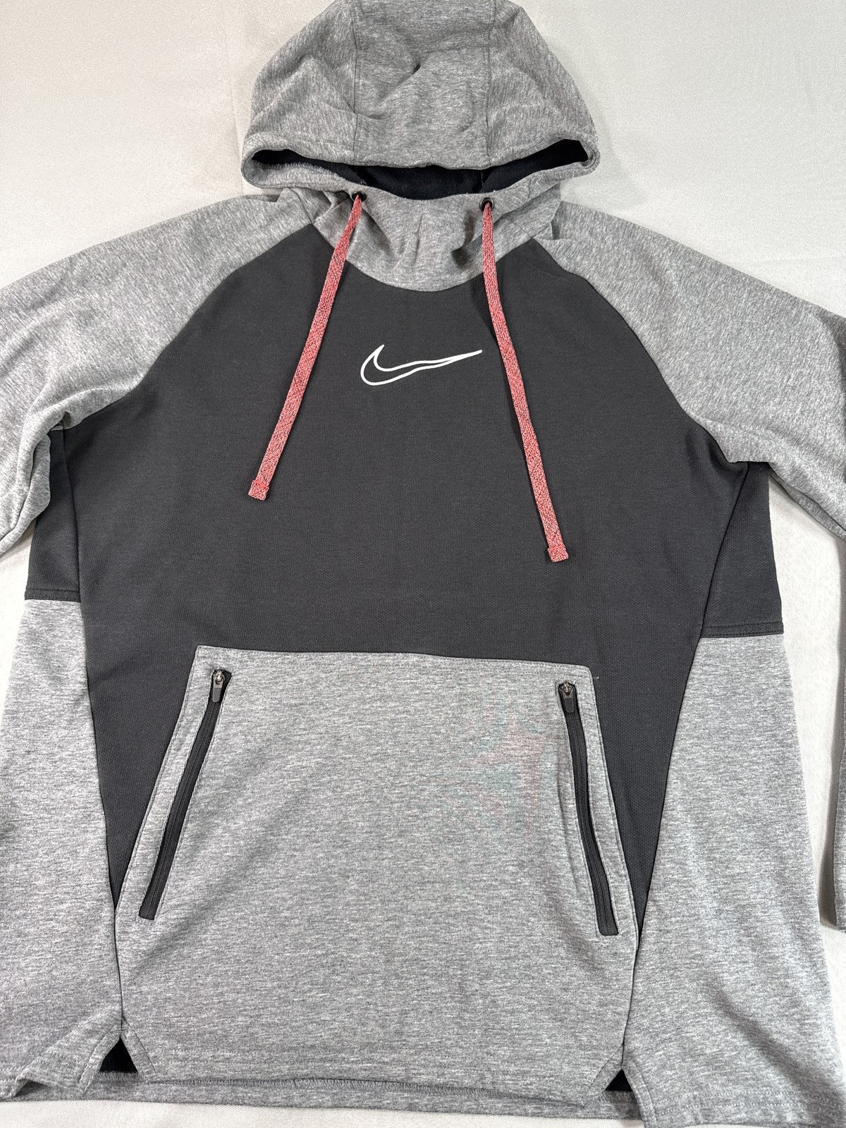 Nike Sportswear Club Fleece Pullover L Hoodie Gray Graphic Long Sleeve