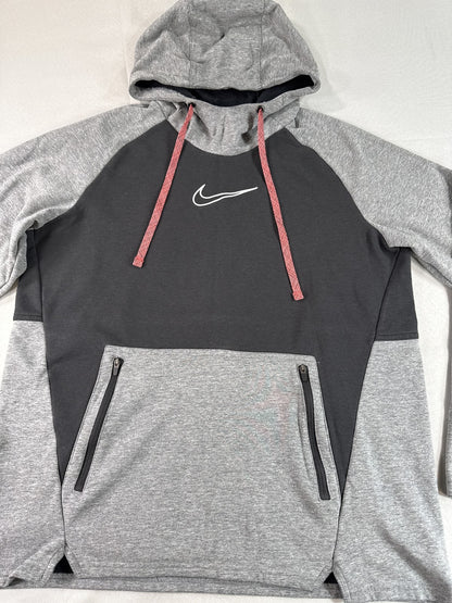 Nike Sportswear Club Fleece Pullover L Hoodie Gray Graphic Long Sleeve
