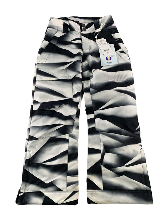 Obermeyer Pants Youth Teen Small 8 Black White Print Ski Snow Insulated 45026 on