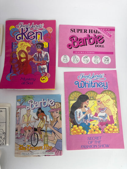 Vintage Barbie 1980s Paper Ephemera Lot Booklets Cards Stickers Inserts Ken 80s