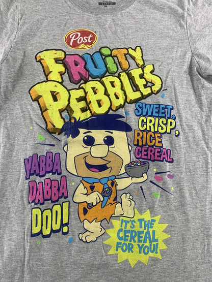 Fruity Pebbles Cereal Graphic Tee Mens Small Gray Vintage Cartoon Shirt Apparel