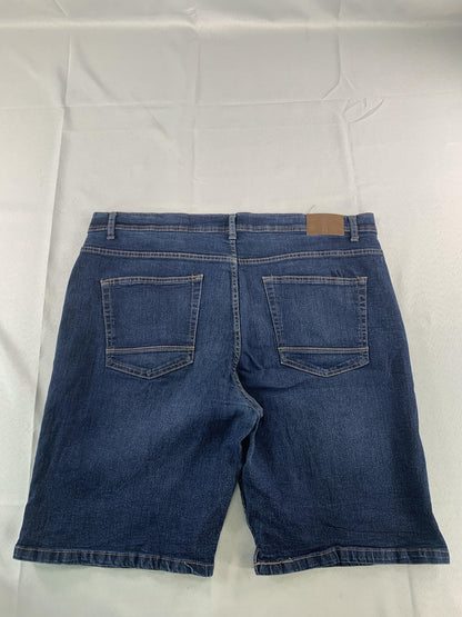 Beverly Hills Polo Club Shorts Mens 42 Blue Denim Relaxed Fit Distressed Casual