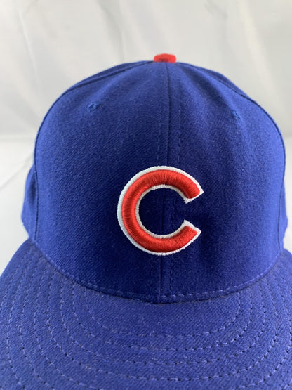 Chicago Cubs Hat Cap Fitted Mens 7 7/8 Blue Red MLB Baseball 59FIFTY New Era 62