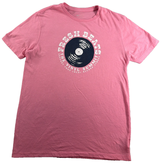 Old Navy Fresh Beats Vinyl Summit Record Store Graphic Tee Womens Small Pink