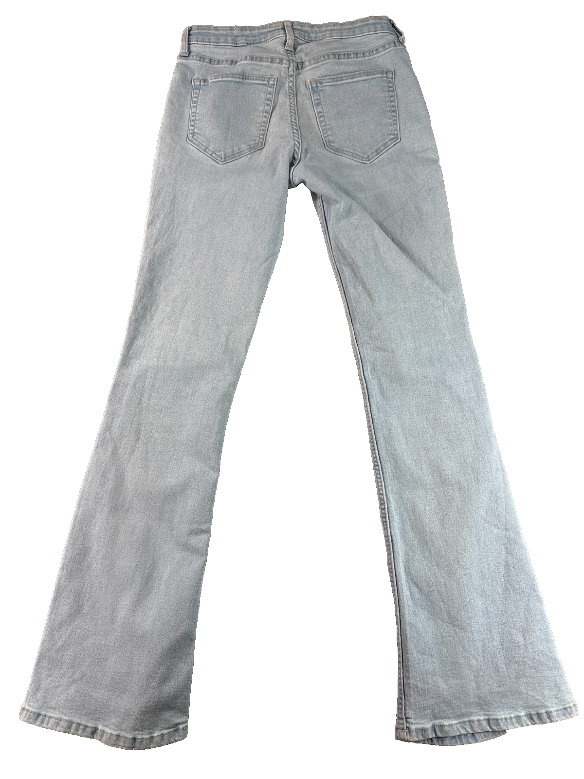 H&M Girls 13-14Y Flared Bootcut Jeans Light Wash Blue Stretch High Rise Denim