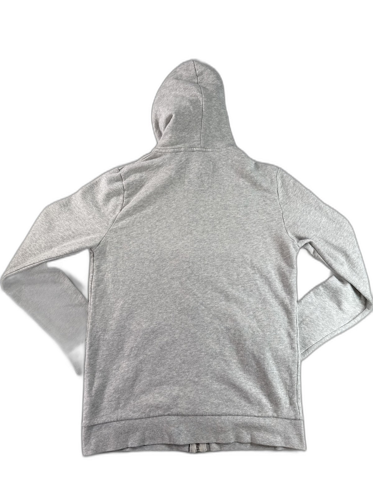 H&M Hoodie S Gray Cotton Blend Long Sleeve Drawstring Hood Regular Fit Slim