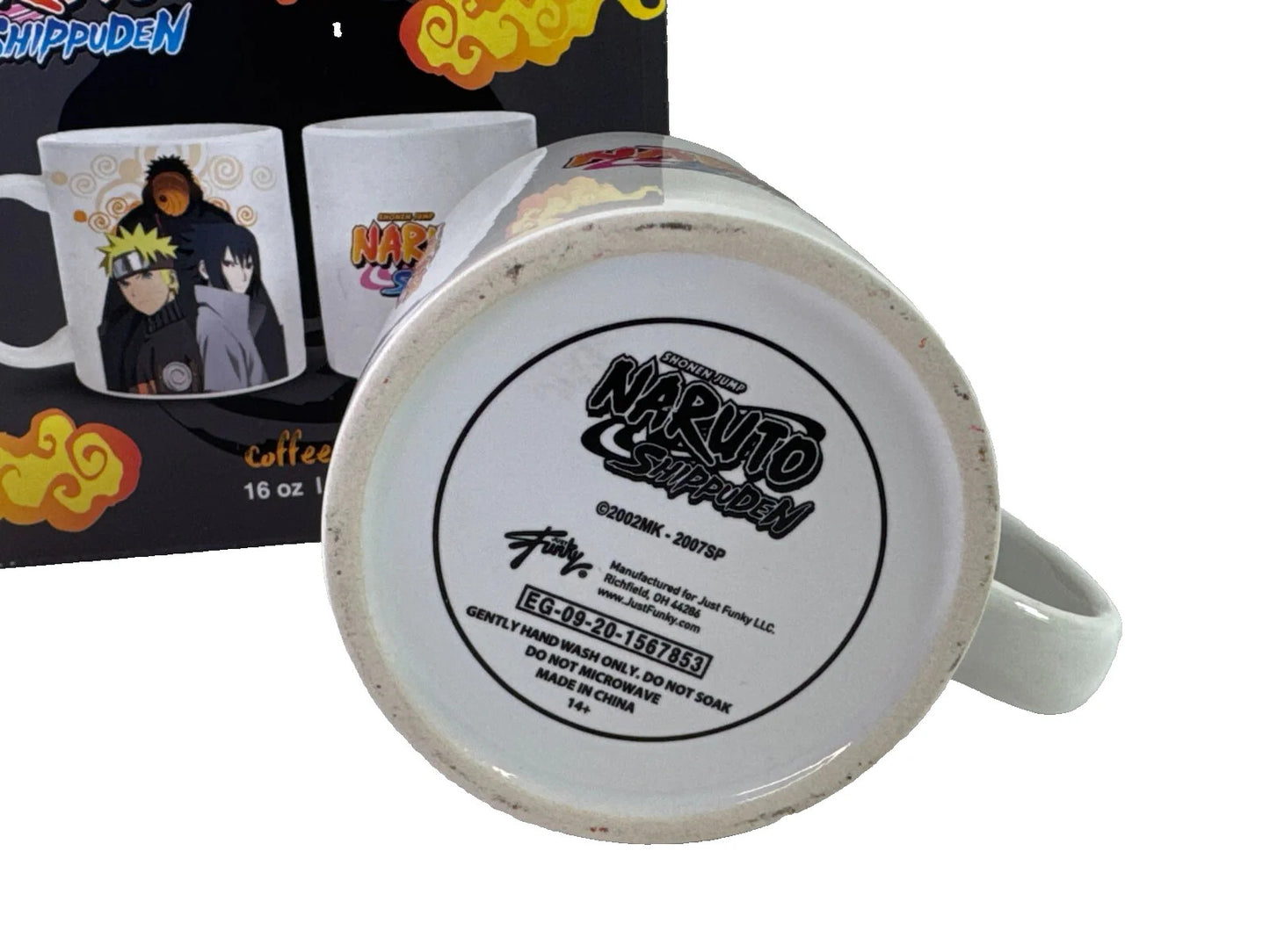 Naruto Shippuden Just Funky 16oz Ceramic Mug Naruto Sasuke Obito Anime Art 1239
