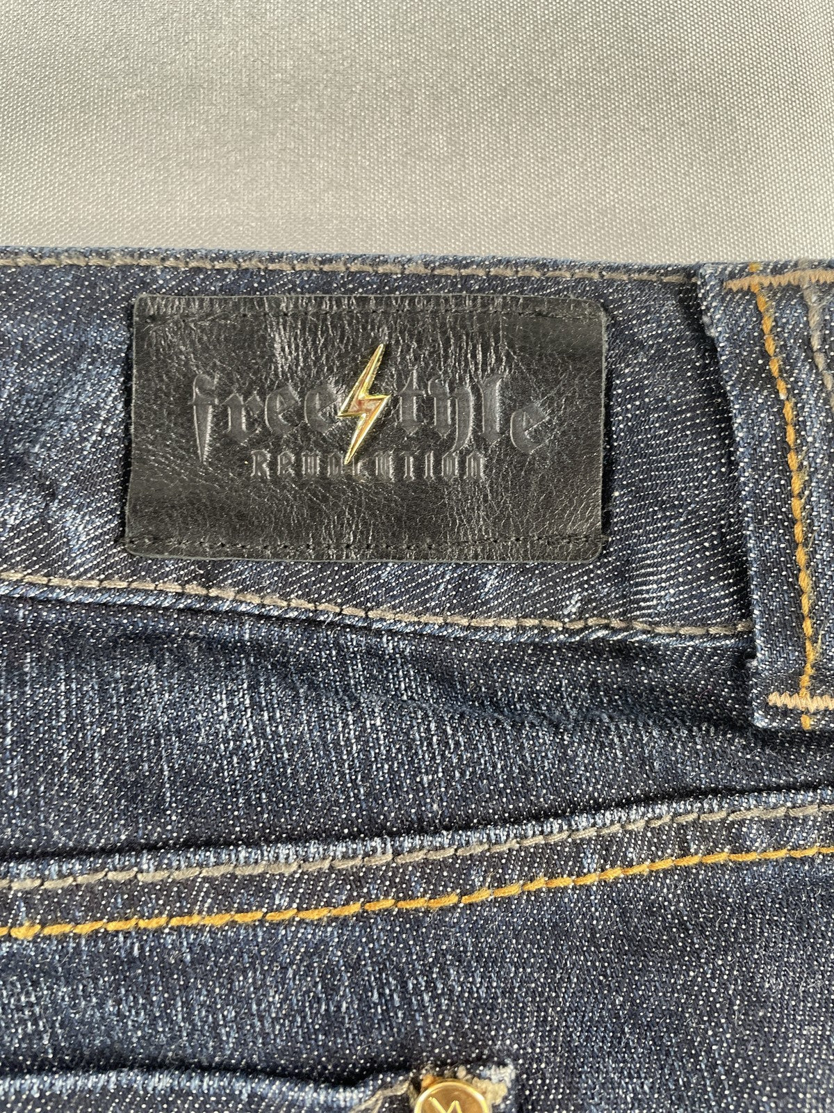 Freestyle Revolution Jeans Womens 22 Blue Bowie Sand Stretch Denim Straight Leg