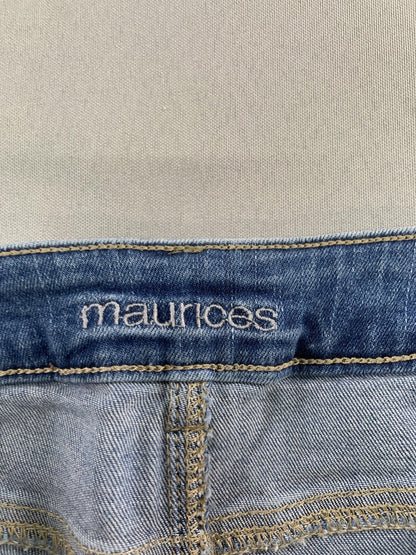 Maurices Jeans Womens Medium Distressed Blue Skinny Stretch Denim Ripped Pants
