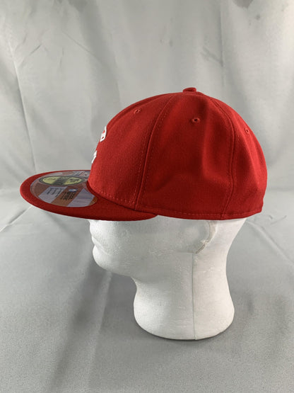 Chicago Cubs Hat Cap Fitted Mens 7 1/4 Red MLB Baseball Stars & Stripes New Era