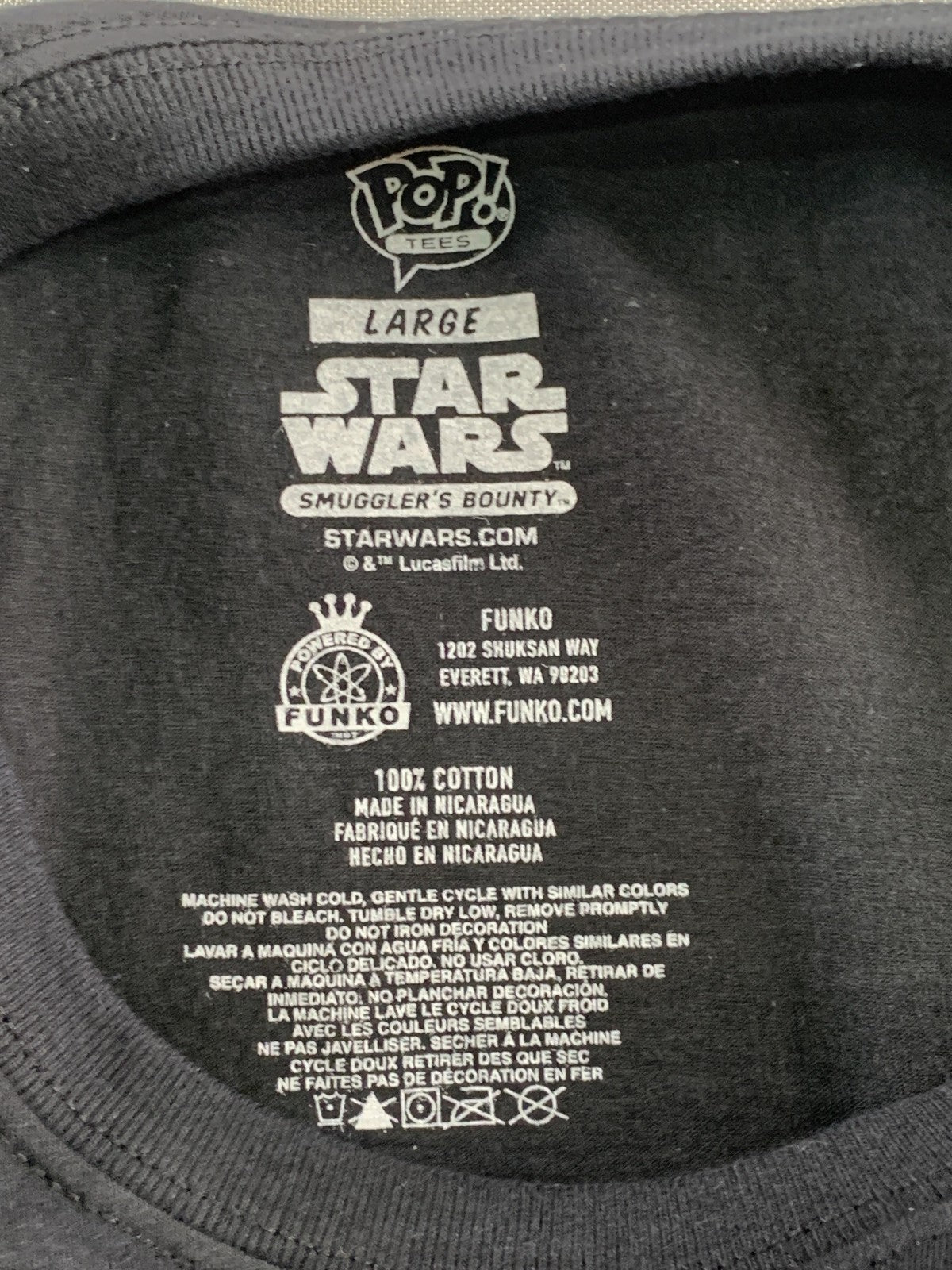 Star Wars Shirt Mens Large Black Funko Pop Tees Smuggler's Bounty R2-D2 Graphic