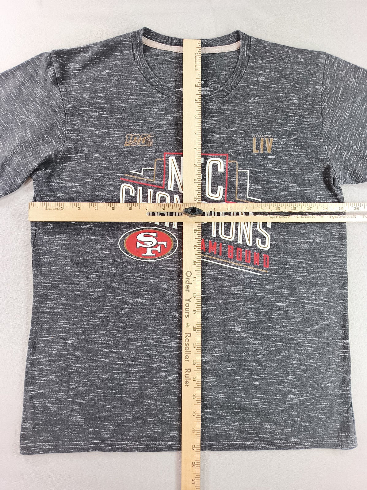 NFL San Francisco 49ers Super Bowl LIV NFC Champions Tee YXL Youth Grey Heather