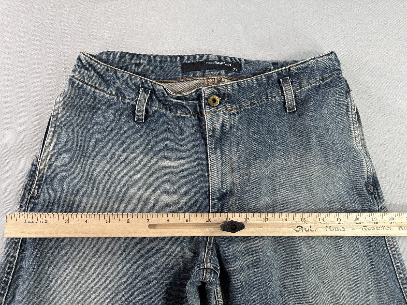 Diesel 737 Bermuda Shorts L Blue 100% Cotton Loose Distressed