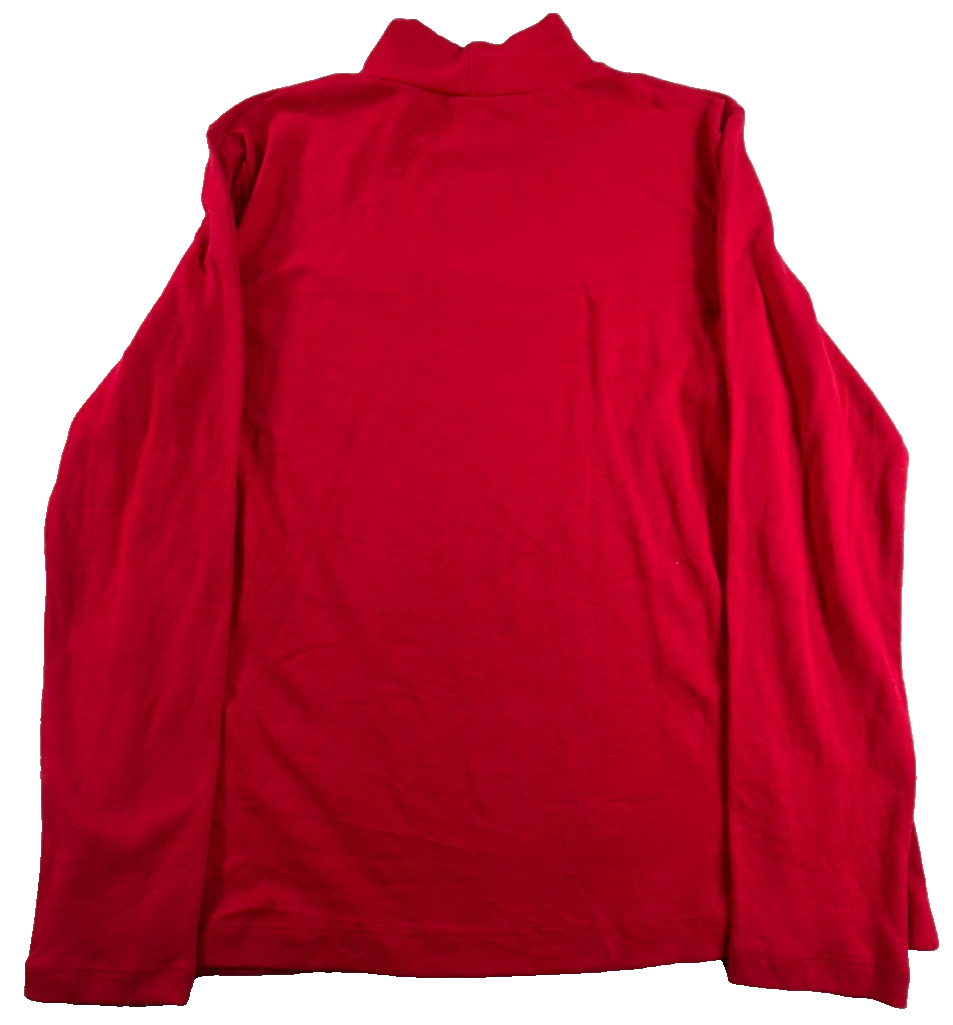 Womens Croft & Barrow 100% Cotton Long Sleeve Mock Neck Turtleneck L