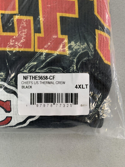 Kansas City Chiefs Shirt Mens 4XLT Black NFL Football Long Sleeve Thermal Crew