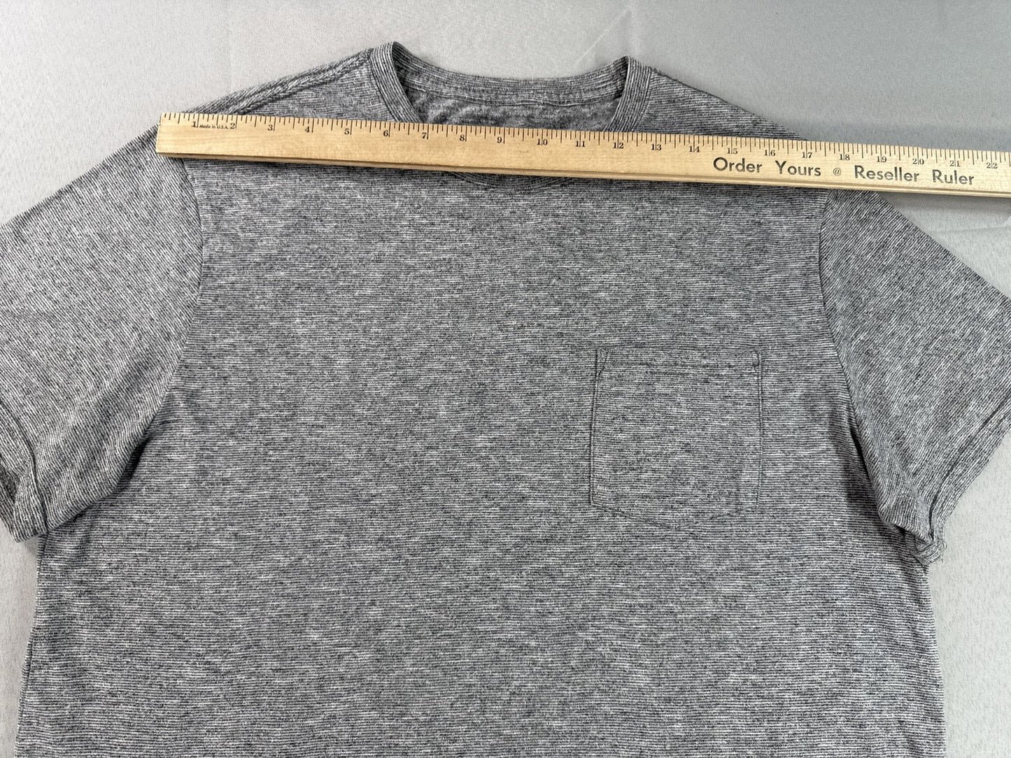 Goodfellow Co Crewneck Tee Short Sleeve Pocket Gray L Cotton Blend Relaxed Fit