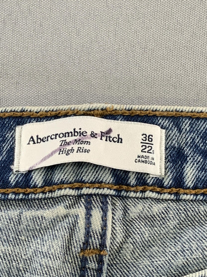 Abercrombie & Fitch Jeans Womens 36 Blue High Rise The Mom Distressed Denim