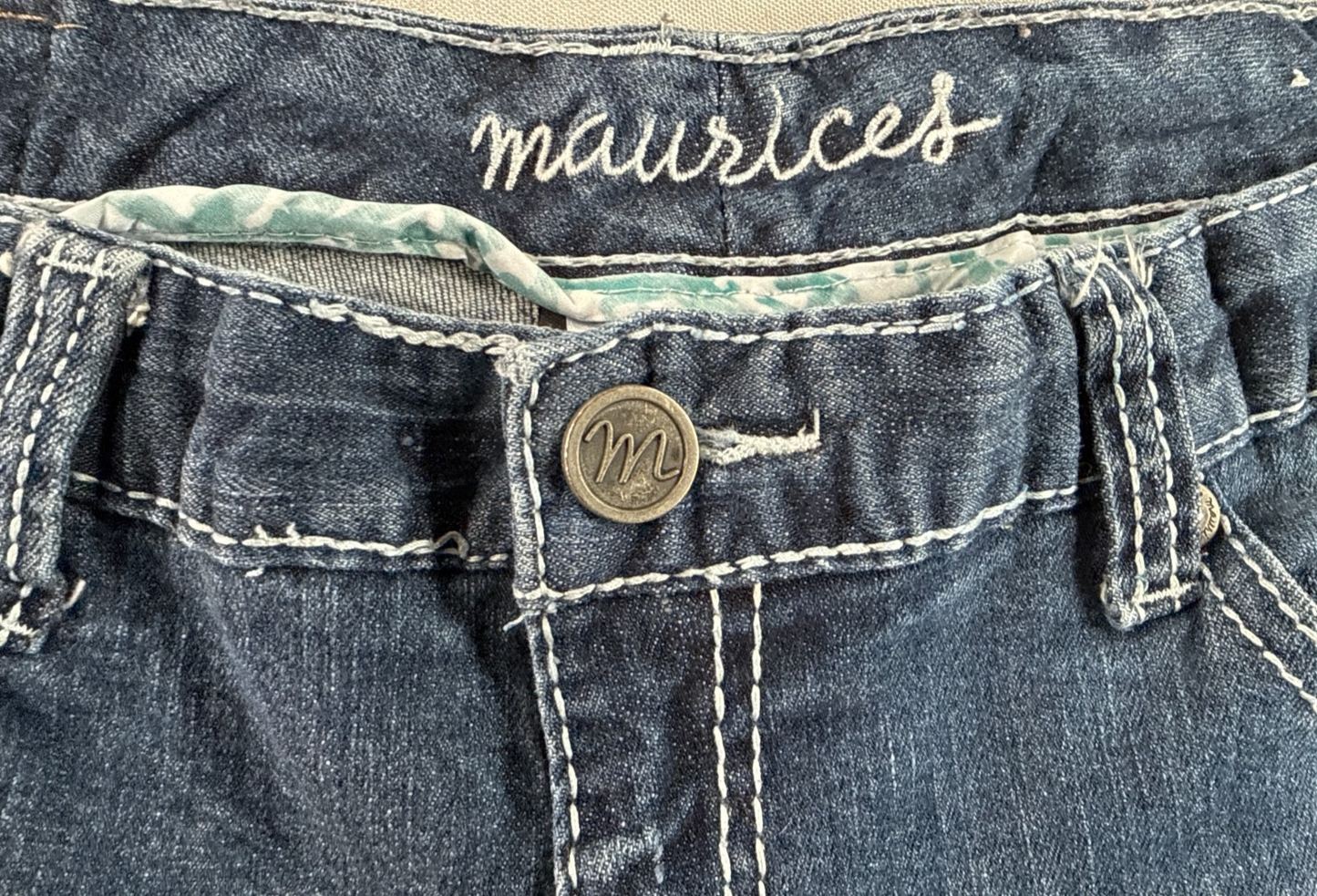 Maurices Bootcut Jeans Womens 13/14 Long Blue Stretch Denim Mid Rise Flare