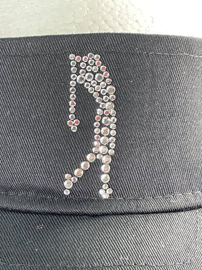Titania Bling Hat Cap Strap Back Black Golf Crystal Rhinestone Womens Ladies 100