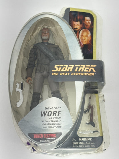 Star Trek TNG Governor Worf All Good Things Diamond Select Tower Records Excl