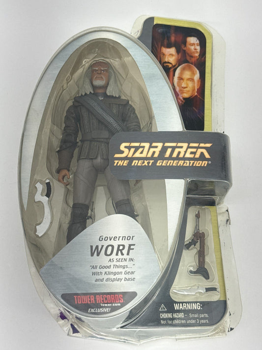 Star Trek TNG Governor Worf All Good Things Diamond Select Tower Records Excl