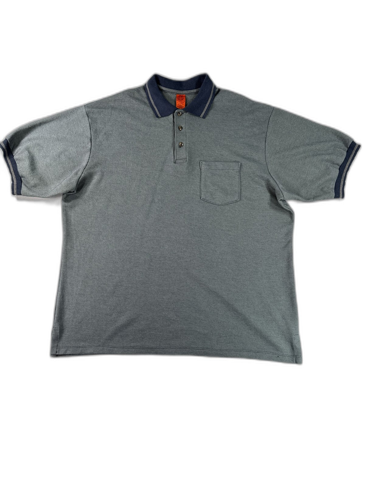 Red Kap Performance Knit Twill Polo Shirt Mens XL 38 Gray Polyester Cotton Solid