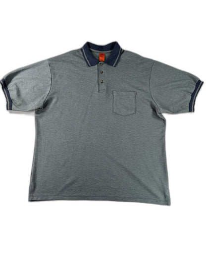 Red Kap Performance Knit Twill Polo Shirt Mens XL 38 Gray Polyester Cotton Solid