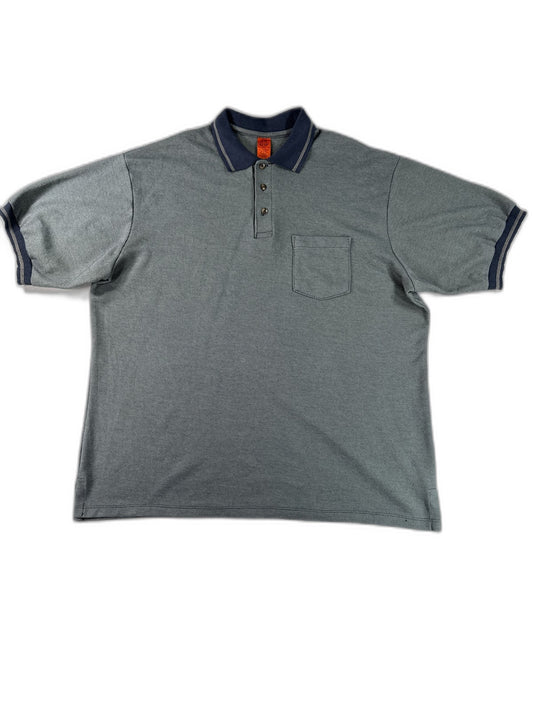 Red Kap Performance Knit Twill Polo Shirt Mens XL 38 Gray Polyester Cotton Solid
