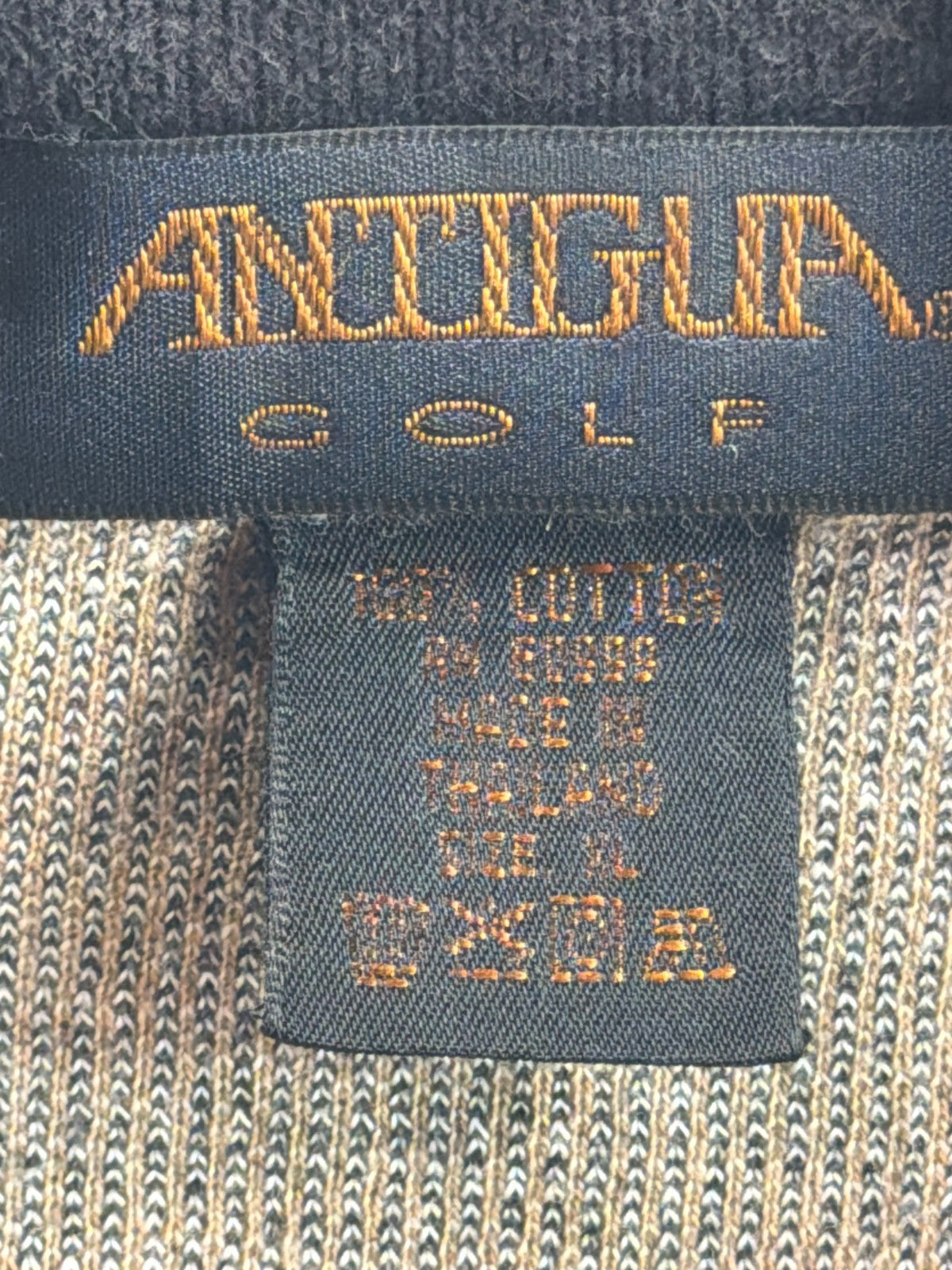 Antigua Golf Men 3XL Gray Diamond Jacquard Polo Shirt 100% Cotton Short Sleeve