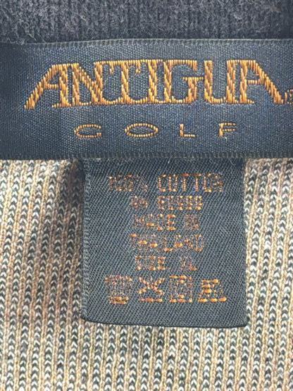 Antigua Golf Men 3XL Gray Diamond Jacquard Polo Shirt 100% Cotton Short Sleeve