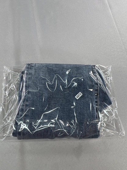 Express Womens Jeans Size 0 Short Blue High Rise Relaxed Straight Distressed 13