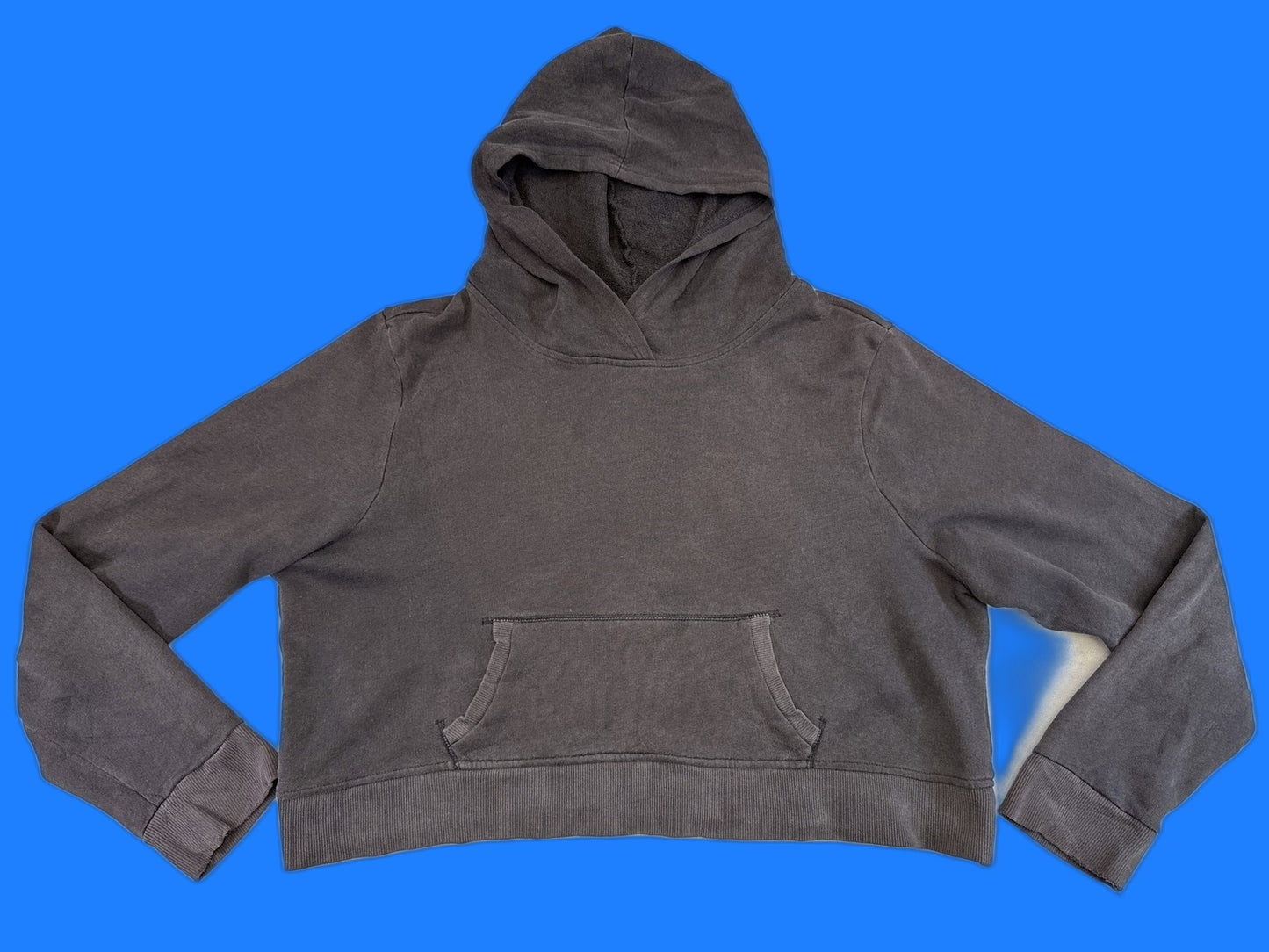 Old Navy Pullover Hoodie XXL Gray Cotton Relaxed Fit Kangaroo Pocket Long