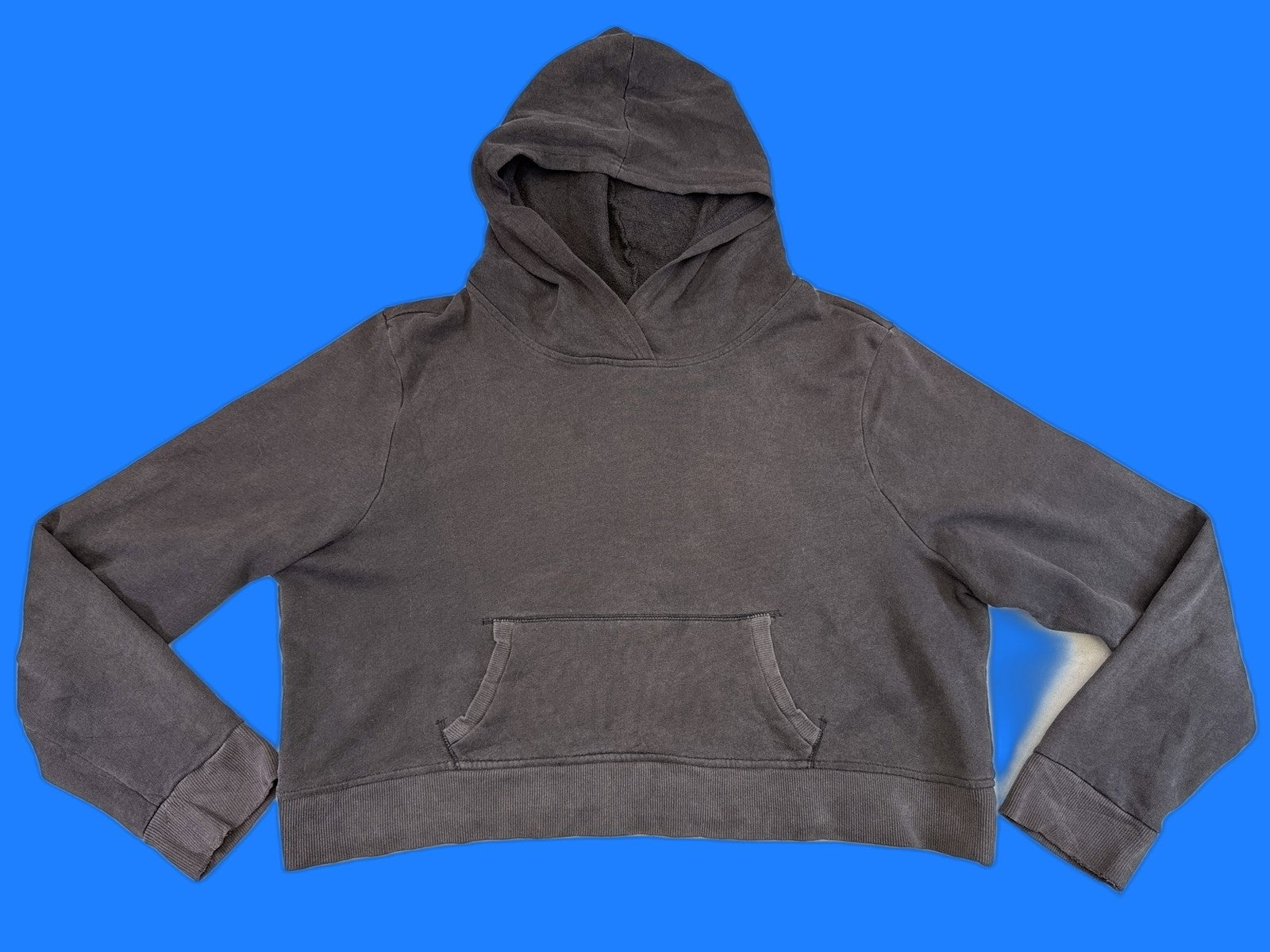 Old Navy Pullover Hoodie XXL Gray Cotton Relaxed Fit Kangaroo Pocket Long