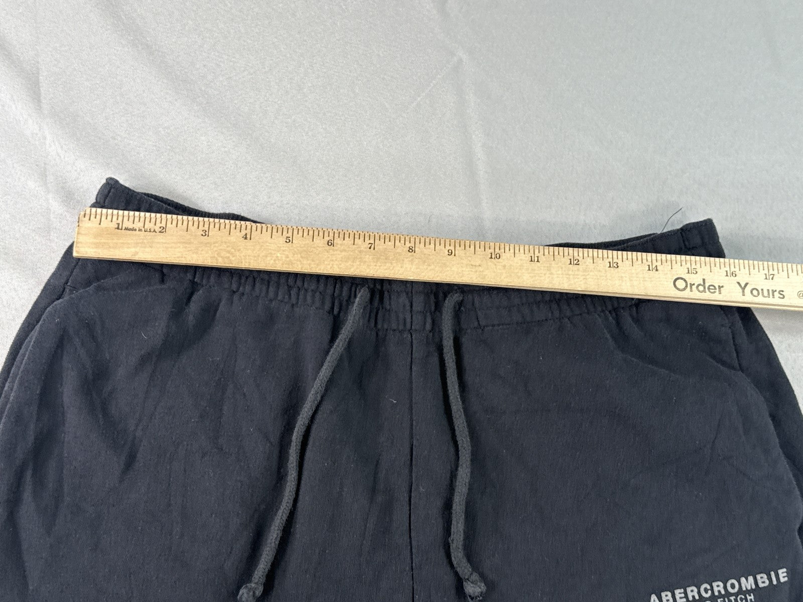 Abercrombie Fitch Joggers L Black Cotton Blend Fleece Elastic Waist Unisex