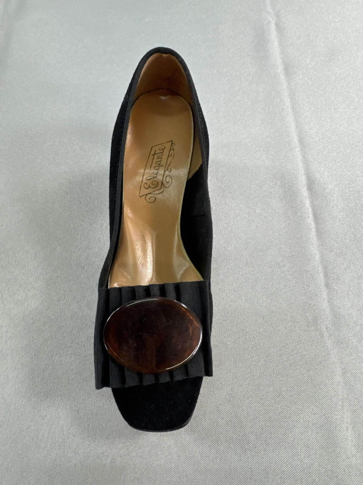 Vintage Elegantes by Rogers Shoes Womens Size 5.5M Black Kitten Heel USA 60s