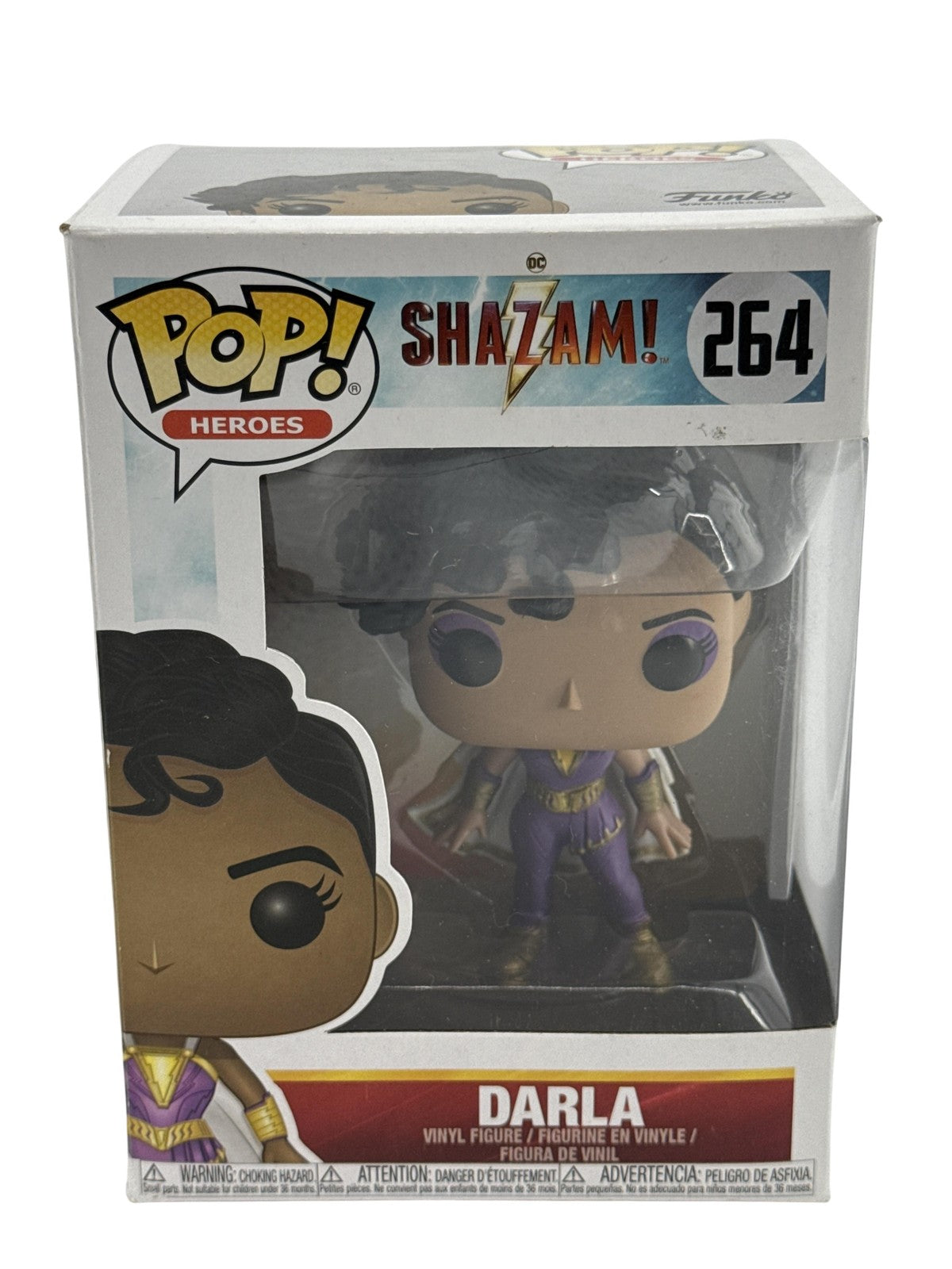 Funko Pop Heroes Shazam! DC Darla #264 Vinyl Figure Standard Size Purple Suit