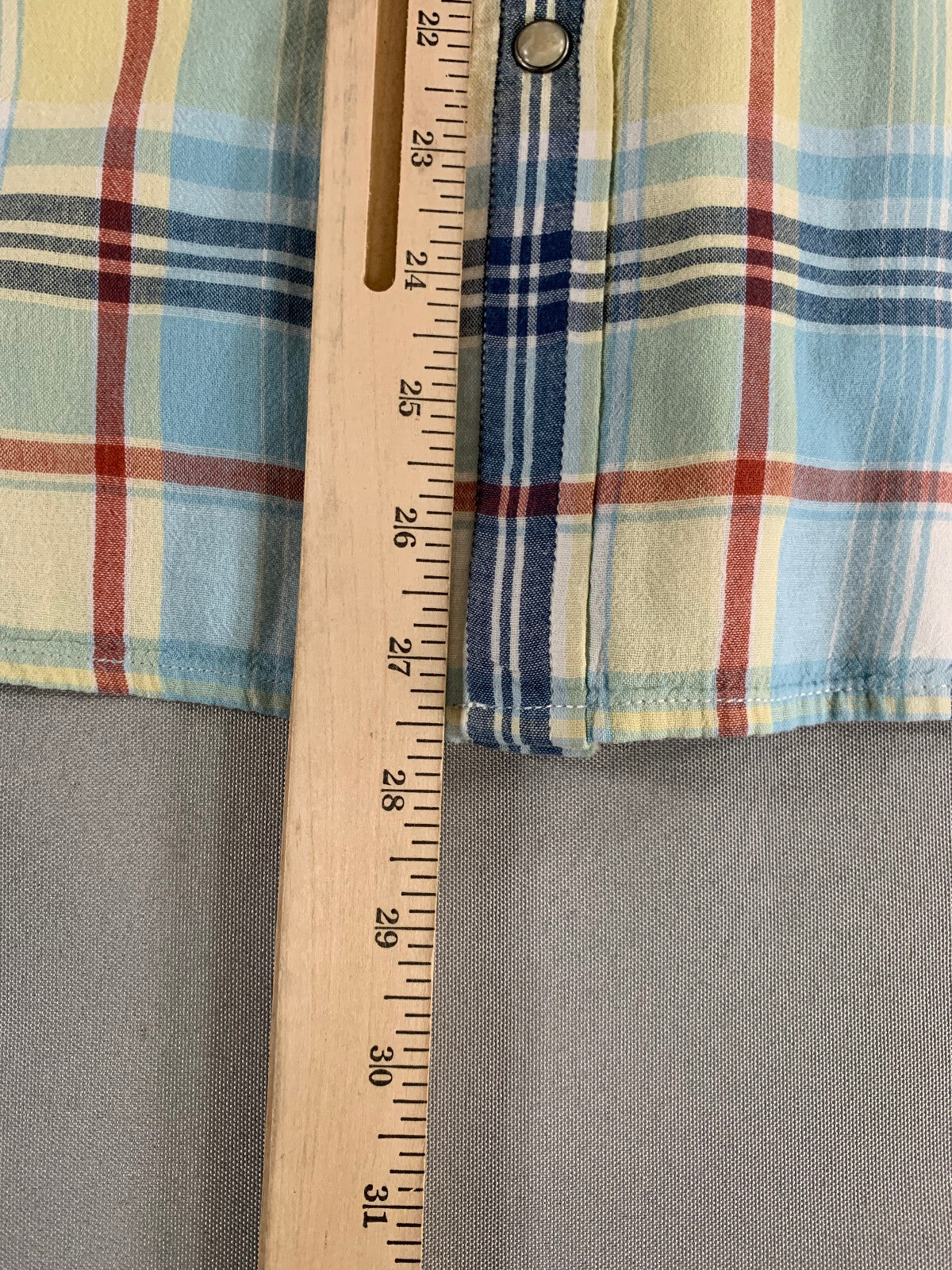 Lucky Brand XXL Western Snap Shirt Blue Green Red Plaid Long Sleeve Cowboy Men