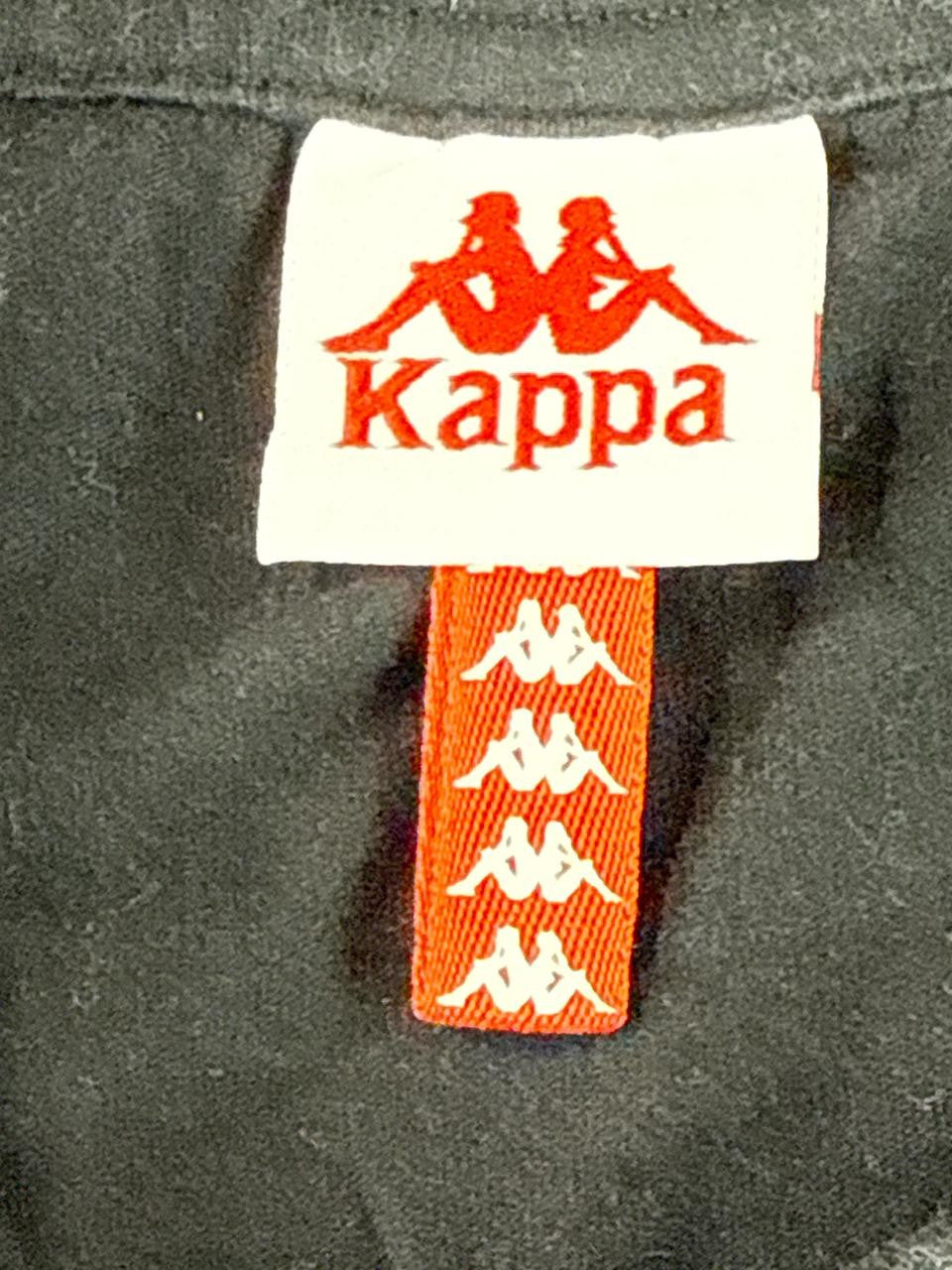 Kappa 222 Banda Tee Mens XL Black White Logo Tape Crewneck Short Sleeve Athletic