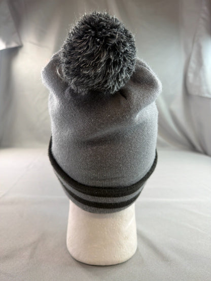North Face Ski Tuke Bear Pom Beanie Reversible Gray Black 1966 Knit Hat OS NWT