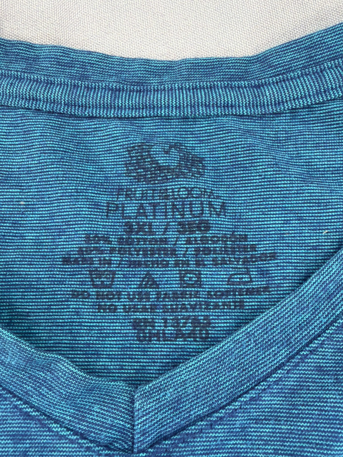 Fruit of the Loom Platinum V-Neck T-Shirt Mens 3XL Heather Blue 60/40 Cotton
