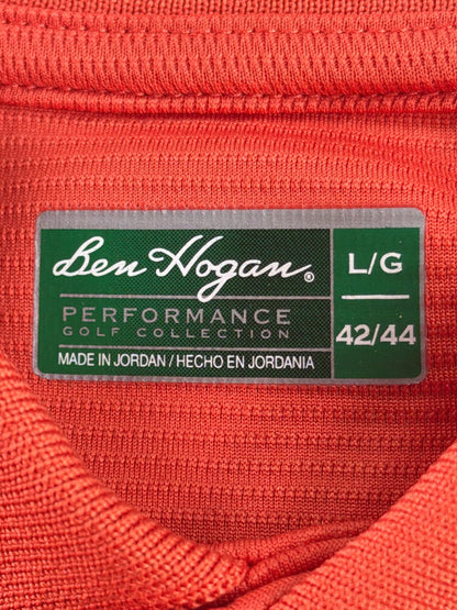 Ben Hogan Performance Golf Collection Polo Mens L Coral Orange Short Sleeve