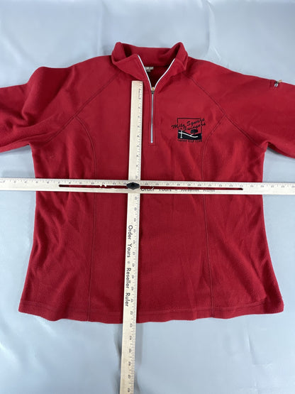 Mile Square Swingers Ladies Golf Club Pullover Womens XL Red Fleece Quarter Zip