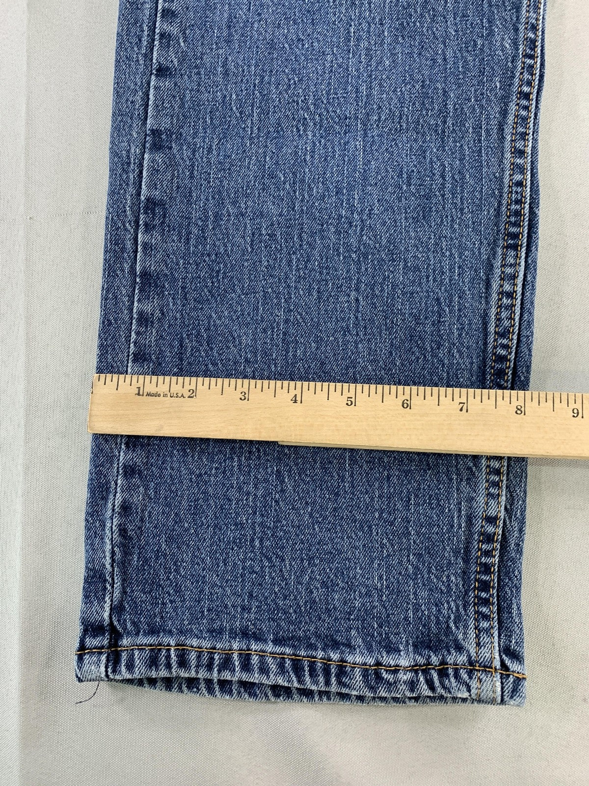 Levis 505 Jeans Mens 36x32 Blue Denim Zip Fly Straight Leg Made USA Red Tab W36