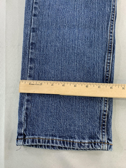 Levis 505 Jeans Mens 36x32 Blue Denim Zip Fly Straight Leg Made USA Red Tab W36