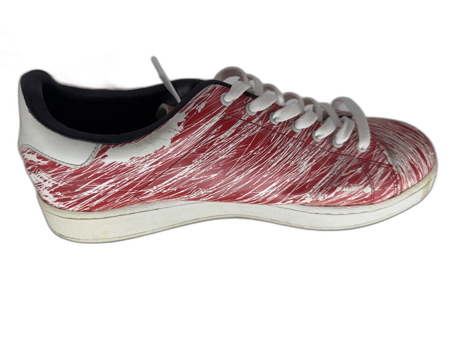 ALIFE SCRIBBLE CUP Sneakers Womens 12 Red Leather Lace Up All Over Print