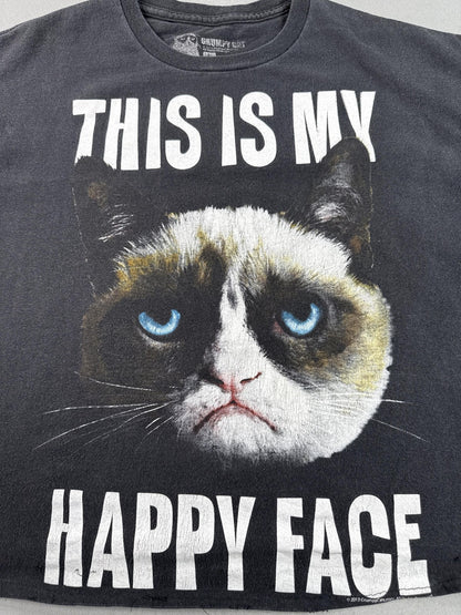 Grumpy Cat Meme Graphic Tee Mens L Black 100% Cotton Short Sleeve Crewneck