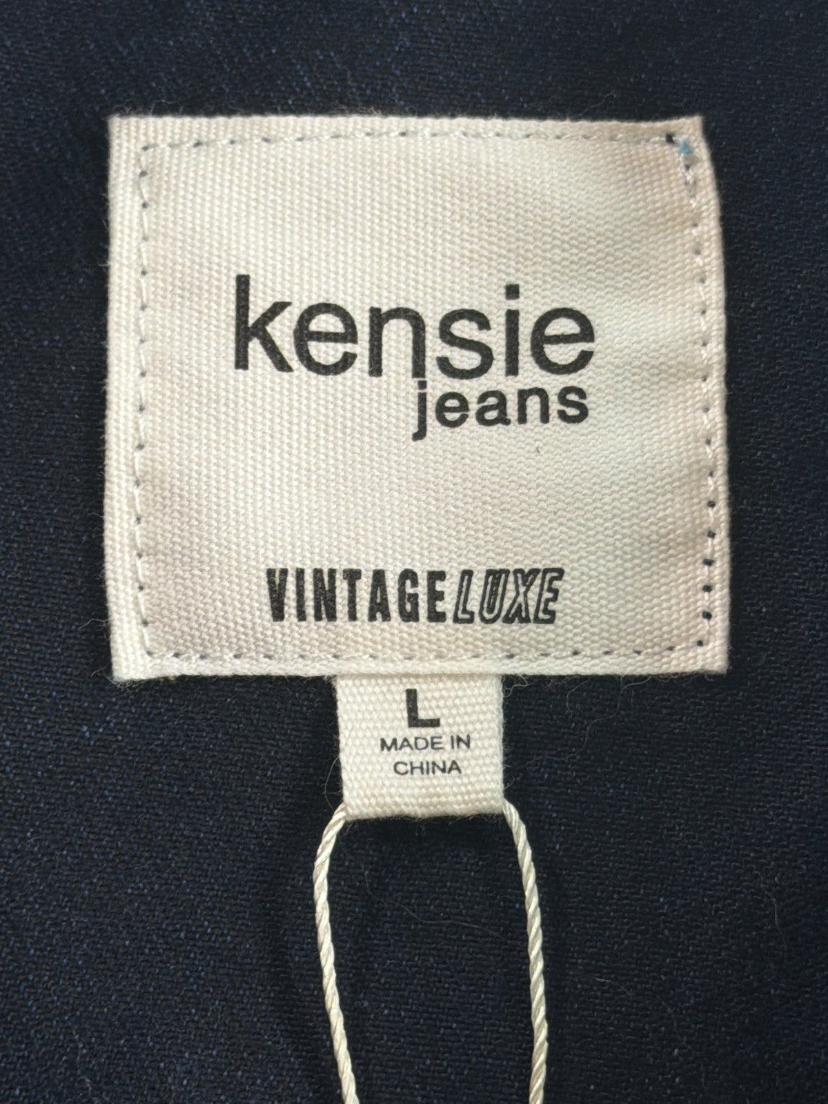 Kensie Jeans Vintage Luxe Denim Jacket Shacket Womens Large NWT Frayed Hem Blue